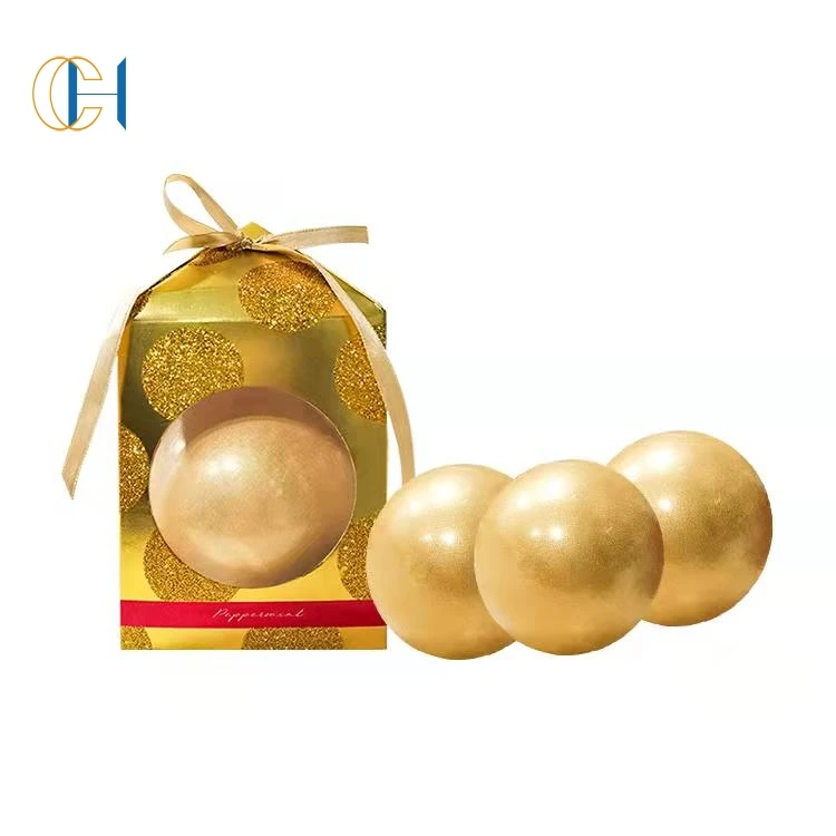 C&H Wholesale Quality Handmade Glitter Sea Salt Golden  Gift Set Private Label Gift Set  Block Steamer Crystal Bath Bomb