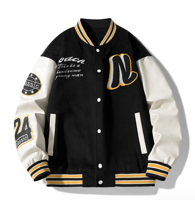 Ready to ship In stock New Baseball Coat Trendy Brand Fashion Letter Printing Couple Student Casual Jacket