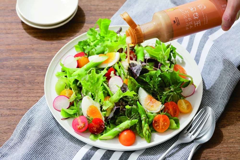 Full flavor smooth mild creamy texture sesame salad pasta fish sauce