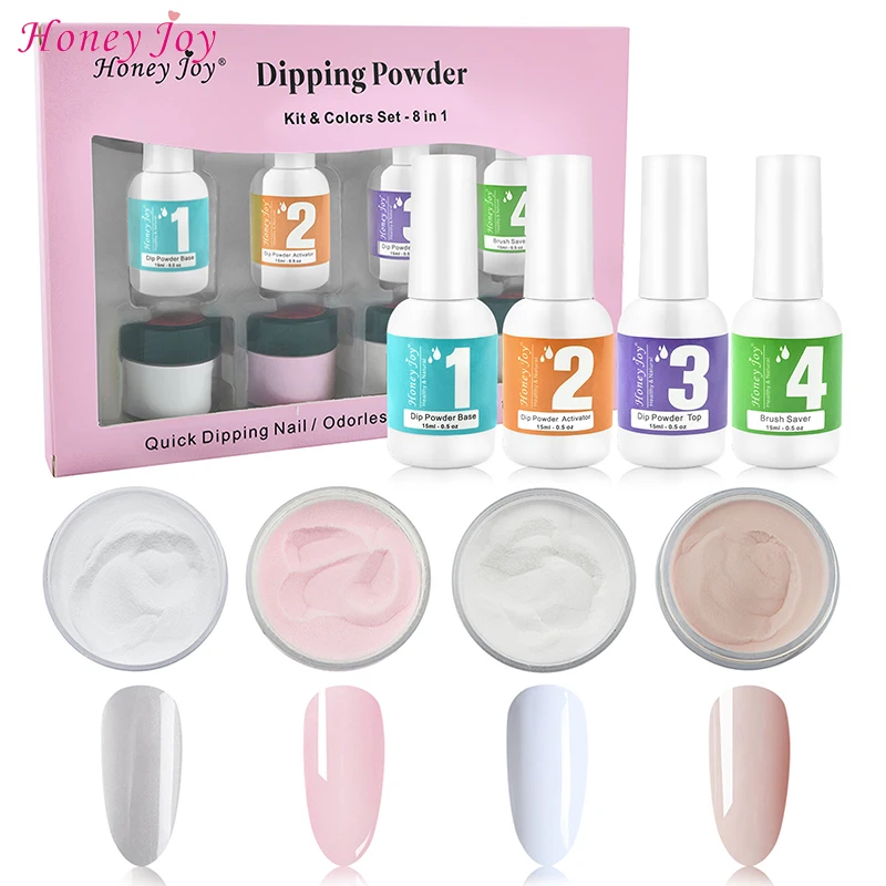wholesale 141 colors 18g  jar polymer acrylic nail dipping powder with dip liquid base coat top coat activator starter Kit