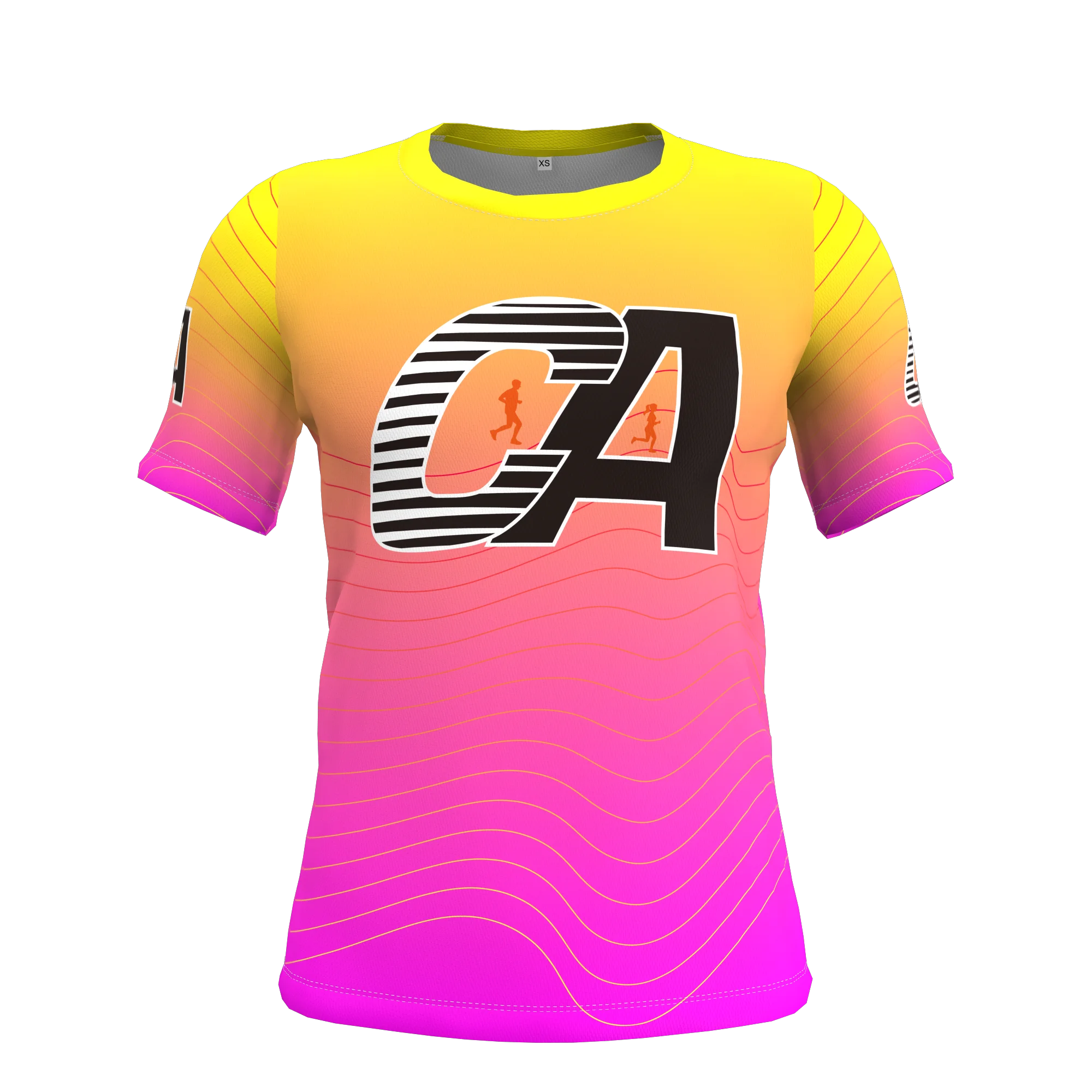 CA Mens Short Sleeve Tshirt ATH-003-A-02 Pink and yellow fusion Athletics clothes