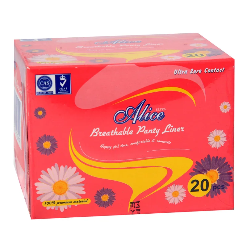 Ultra-thin Breathable Cotton Disposable Women Panty Liner With Daily Use