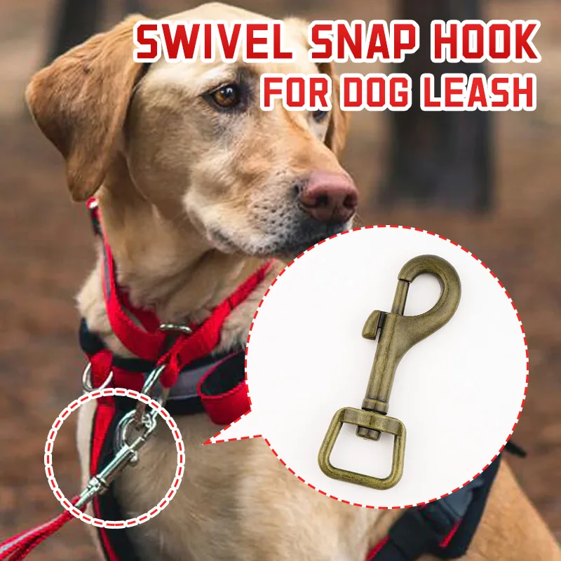 Dog Leash Hardware Glossy Antique Brass Metal Clip Swivel Hook 20mm Swivel Clasp Dog Hook Swivel Snap Hook for Pet Leash Making