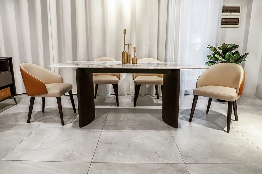 Роскошный обеденный стол мебель для столовой набор мраморных обеденных