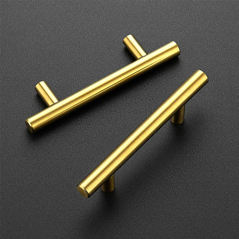Aluminium profile Solid Metal Hardware Furniture Kitchen door pull handle matt black gold knob 1meter T bar Cabinet handles