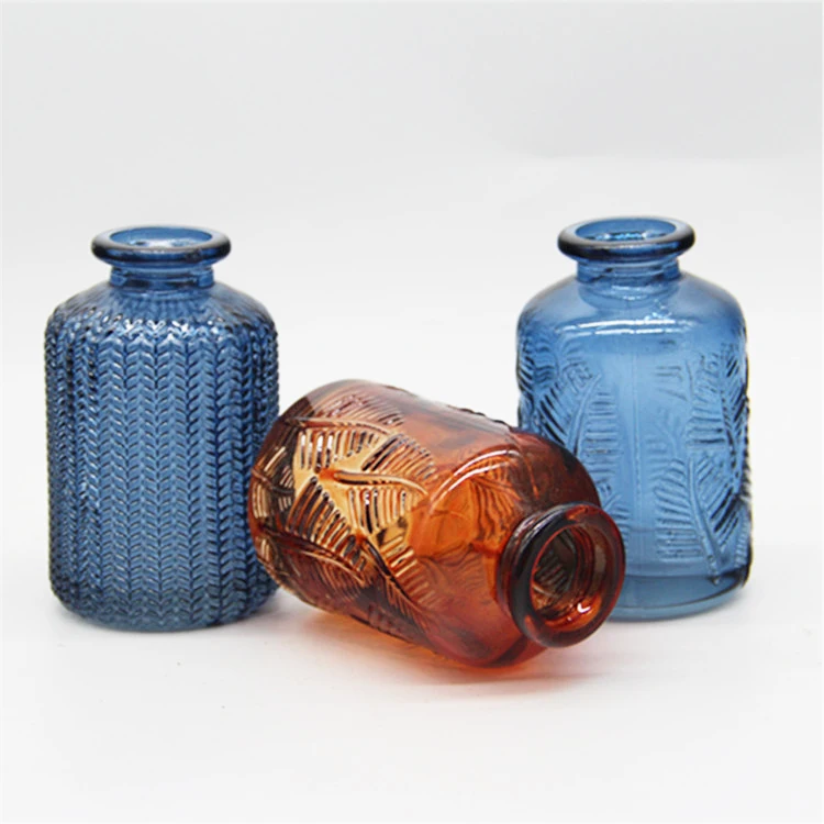 Hot selling amber glass vase  for home decoration antique vase