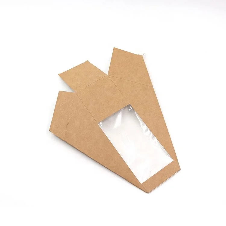 With Window Triangle Sandwich Box for Packaging Kraft Paper Sandwich Package Sandwich Eco Friendly Box Customized Design Accept