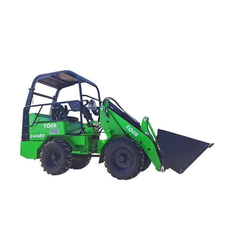 TDER electric wheel loader 900kg 1500kg 0.9 ton 1.5 ton  electric front end loader for garden tractor