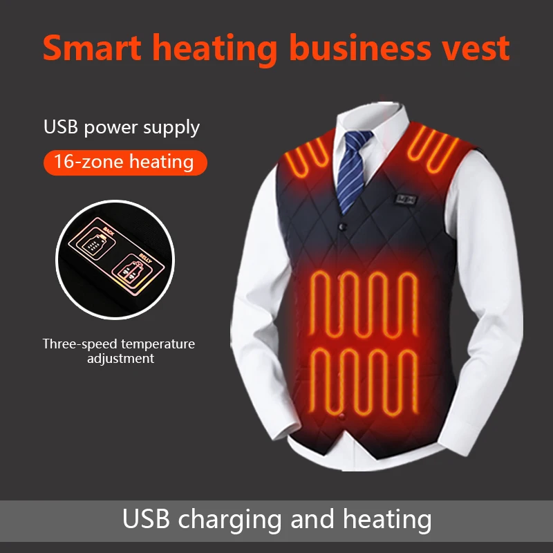 Custom Smart Heating Business Vest Winter Waterproof USB Electric Heating Vest Unisex
