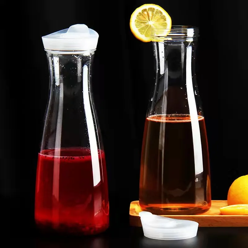 Juice Lemon Brazil Milk Bottle 1000ML Beverage Pitcher BPA Free Transparent Glass Water Bottle With Lid