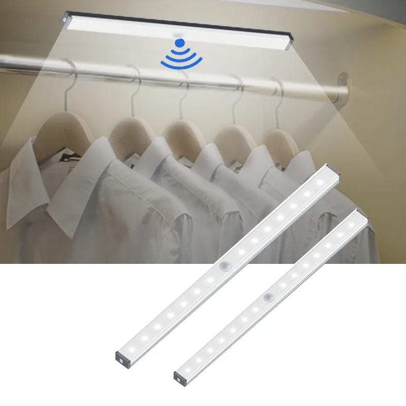 wireless LED Under Cabinet Light Motion Sensor Recharge cable USB Night Light Closet Lamp Wardrobe Light for Indoor