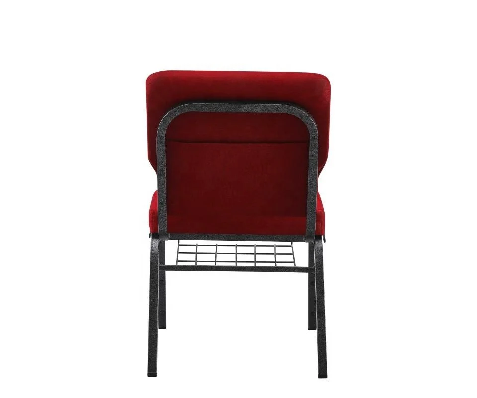 Красные новые взаимосвязанные церковные стулья из Китая церковный стул с книжной полкой