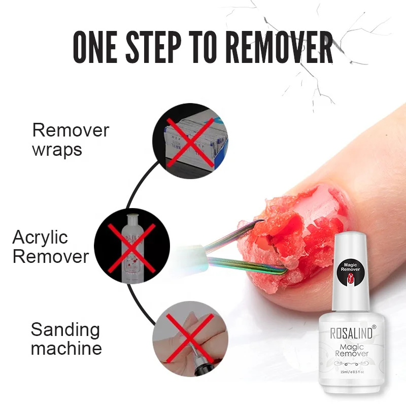 Rosalind oem пользовательские инструменты для дизайна ногтей частная марка 15 мл волшебный гель удаления легко наносится УФ-гель Гель-лак оптовой продажи
