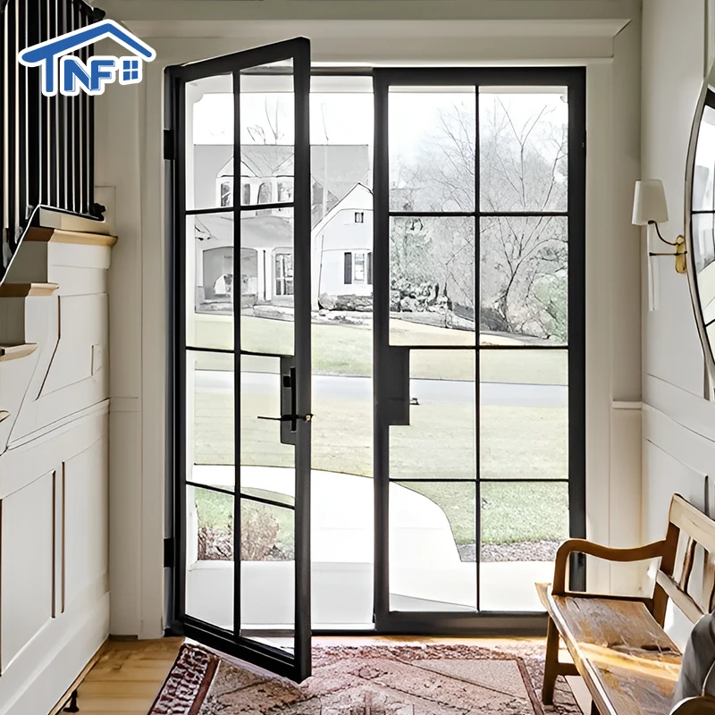 Factory wholesale aluminum alloy doors custom double glazed casement glass doors thermal break sliding glass door