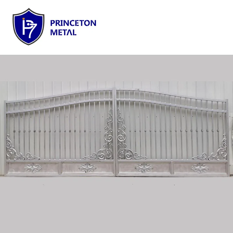 Black tubular Aluminum Spaced Picket Classic Spear Top Flat-top Decorative fence entry Gate for Los Angeles