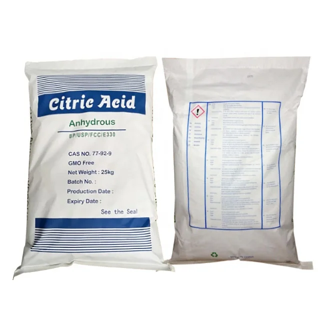 Food grade citric acid anhydrous 30-100 mesh price in china