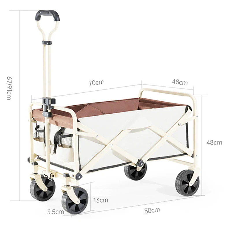 Entai Wholesale outdoor easy walk camping beach wagon cart foldable beach trolley wagon with 4 wheels