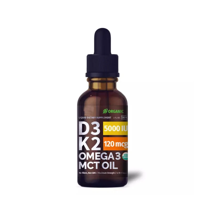 Support body blood Daily supplement D3 K2 Liquid Vitamins Formulated Organic Vitamin D3 K2 Drops Oil Omega 3