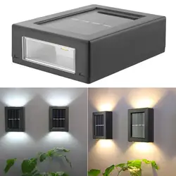 2LED Up and Down Luminous Garden Outdoor Wall Lamp Waterproof Courtyard Staircase Decoration Solar Wall Light