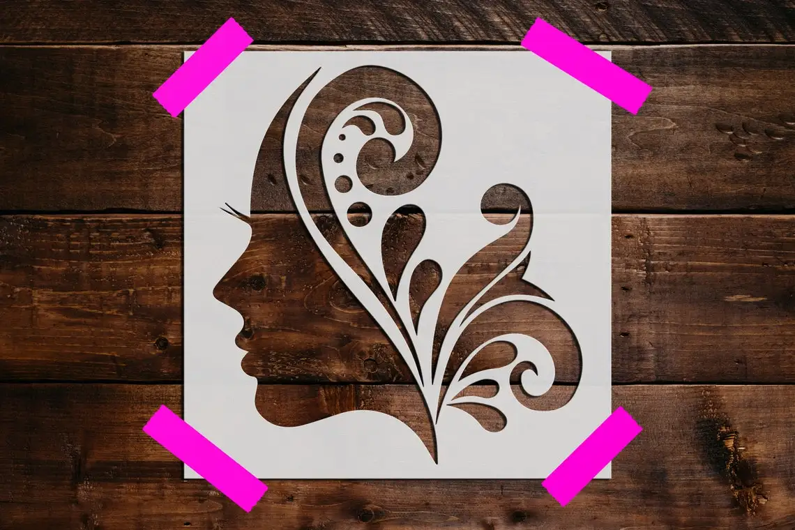 Factory Wholesale Cheap Reusable Mylar Plastic Drawing Stencils Woman Face Stencil for Wall Painting