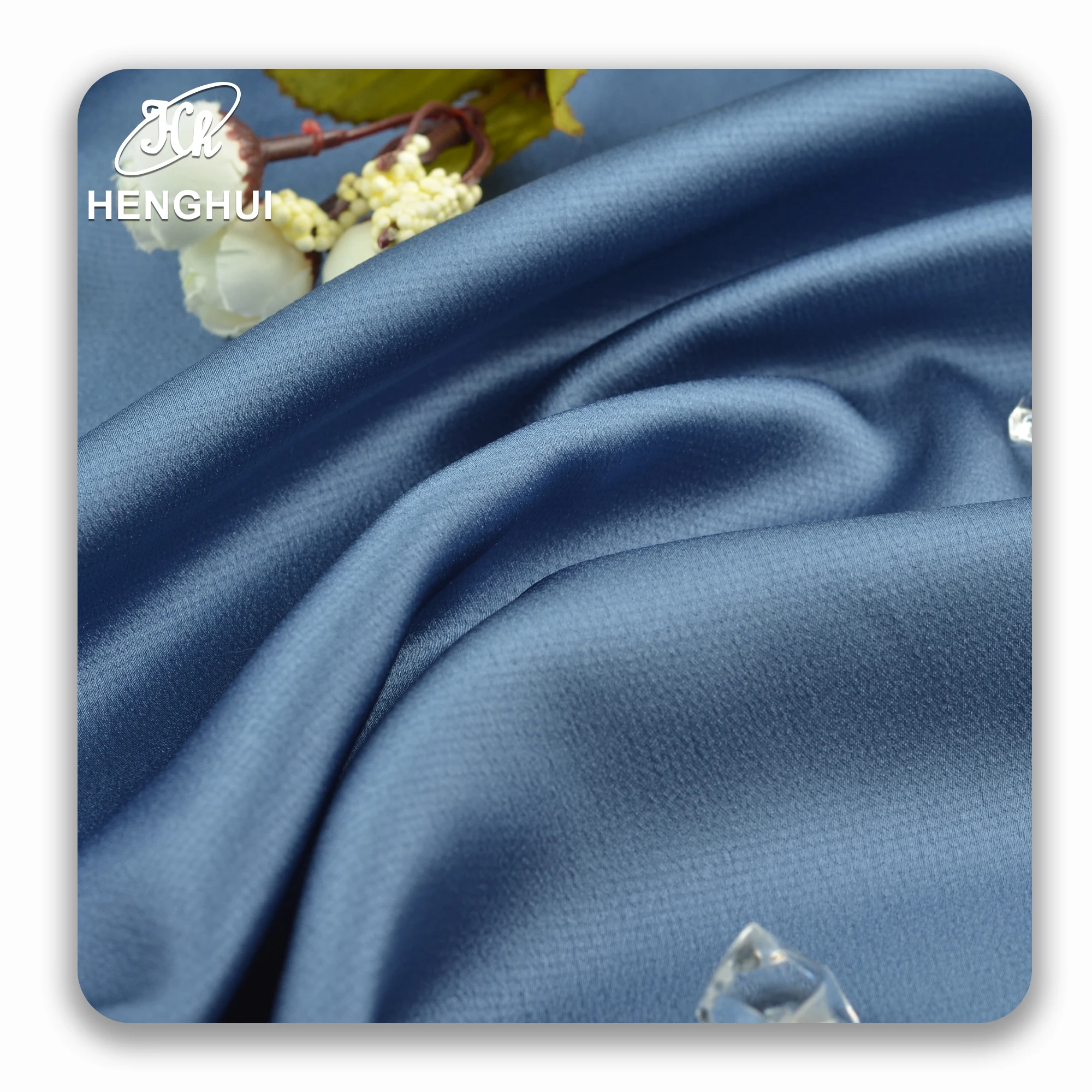 Wholesale cheap Crepe Satin 100% Polyester fabric 105GSM woven textiles for women wedding dress garment