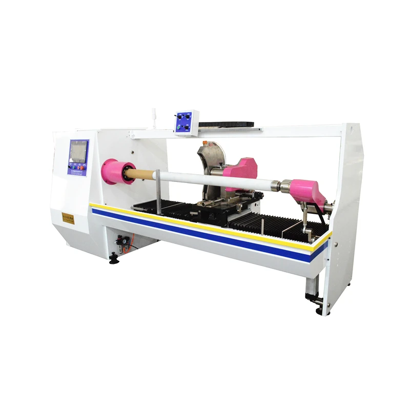 Automatic adhesive tape log roll cutting machine