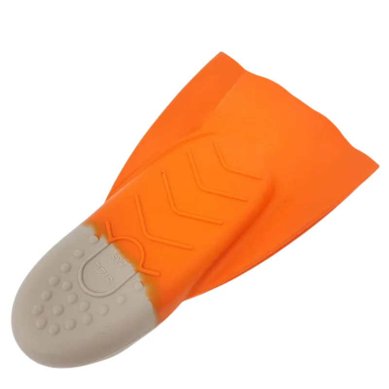 Orange M Kids Swim Fins Short Youth Flippers Swimming Training Fins for Children Beginner Lap Swimming Pool Snorkeling