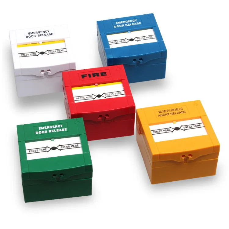 DC24V Exit Door Releasee Red/Green/Yellow/Blue/White Color Optional Resettalble Manual Call Point for Fire Alarm System