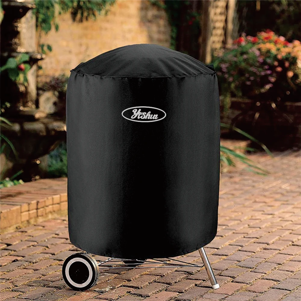 Custom Durable Polyester Rip-proof BBQ Waterproof Outdoor Round Charcoal Kettle Grill Barbecue Grill Cover