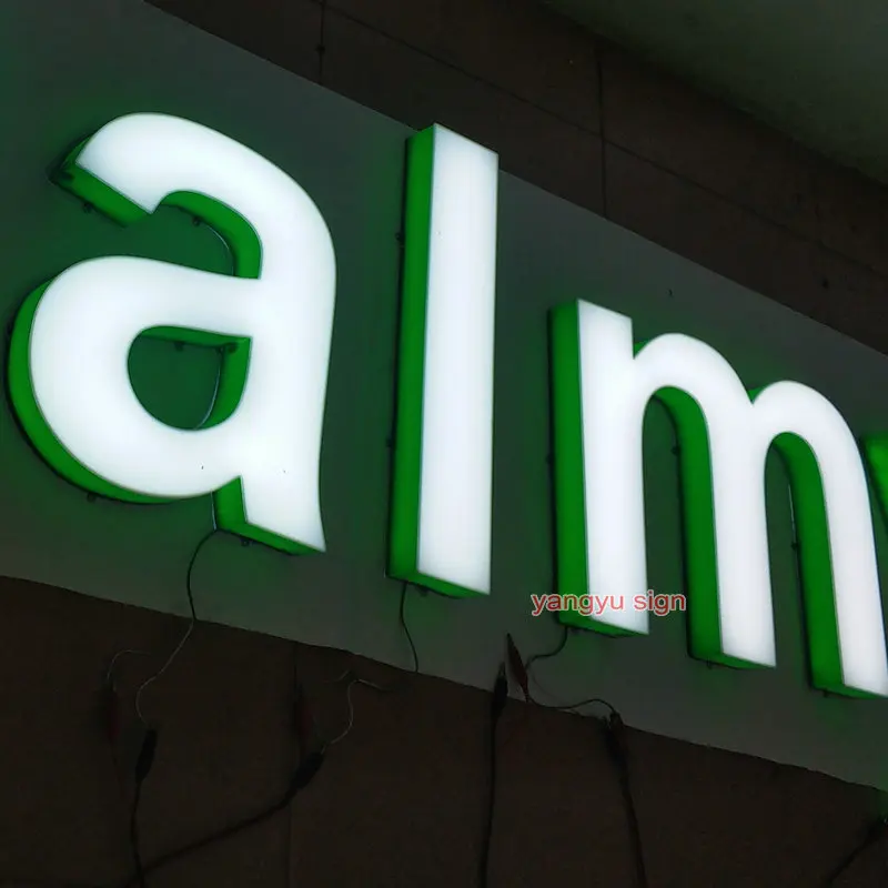 Custom led sign letters outdoor 3D led shop name board acrylic lighted ice cream logo electronic signs