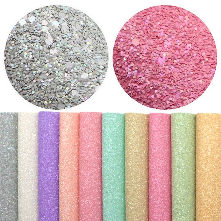 20x33cm Wholesale Chunky Sequin Glitter Pastel Fabric Sheet For Hair Bows Making 1113139