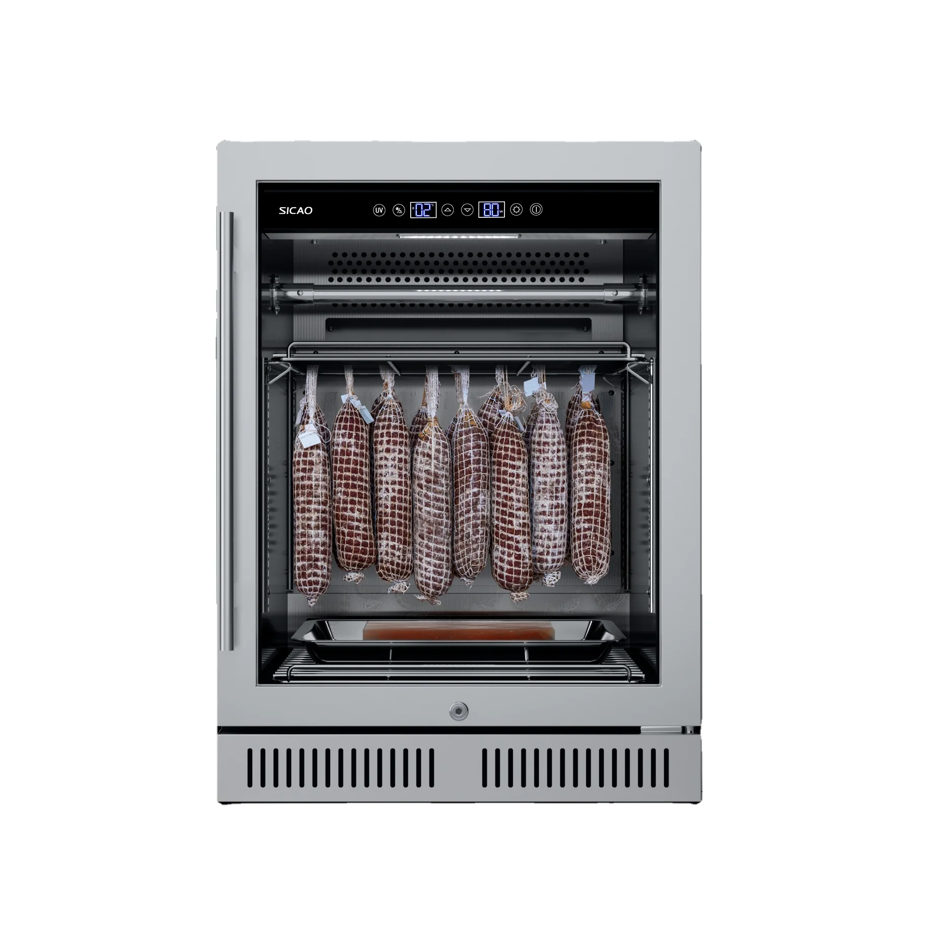 119L salami curing cabinet stainless steel retro fridge meat aging machine For home Mini dry age meat showcases