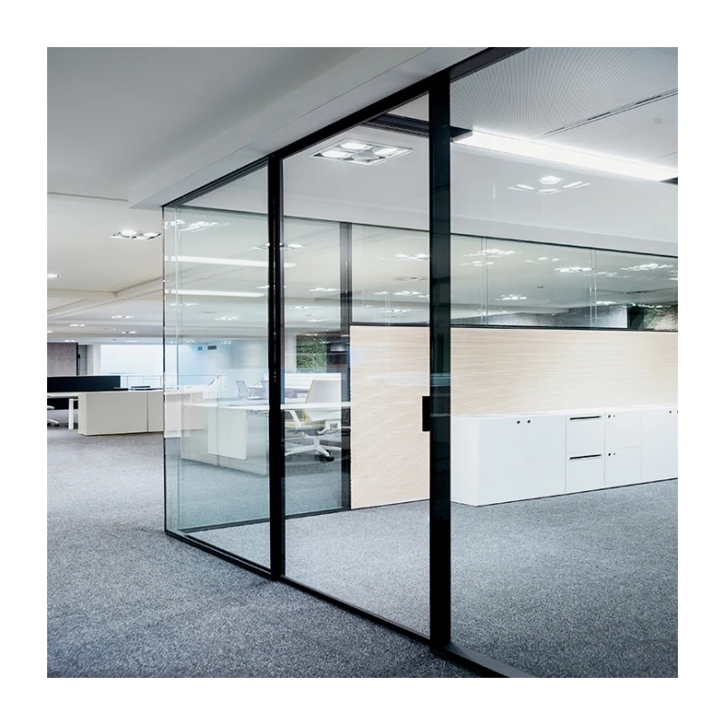 Office used aluminum partitions dividers glass partition with sliding door or casement door