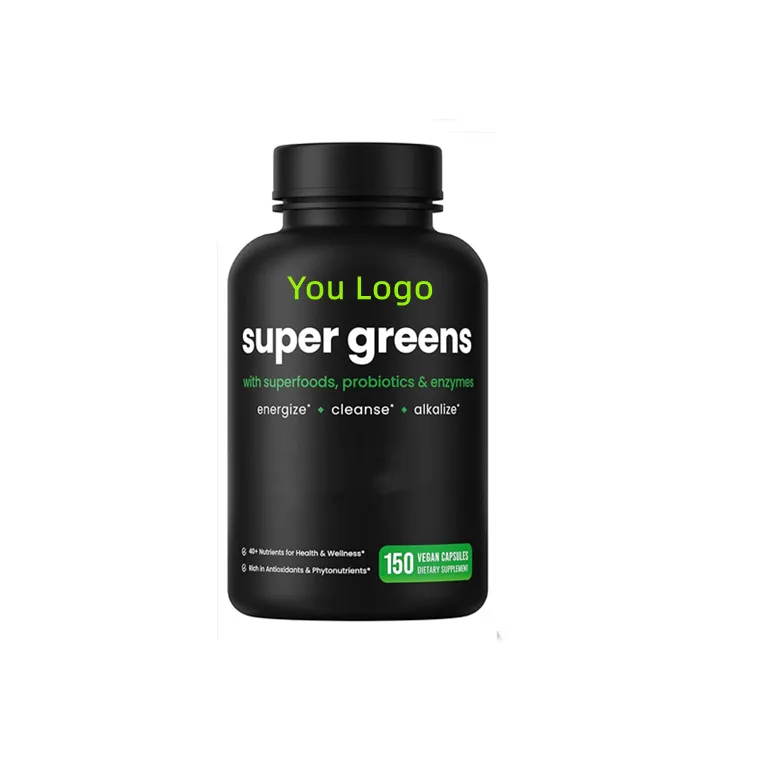 Chlorella spirulina пшеничная трава порошок капсула OEM Private Label супер зеленая