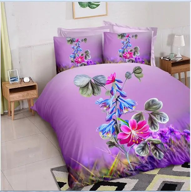 3D flat screen disperse printing polyester bedsheet fabric