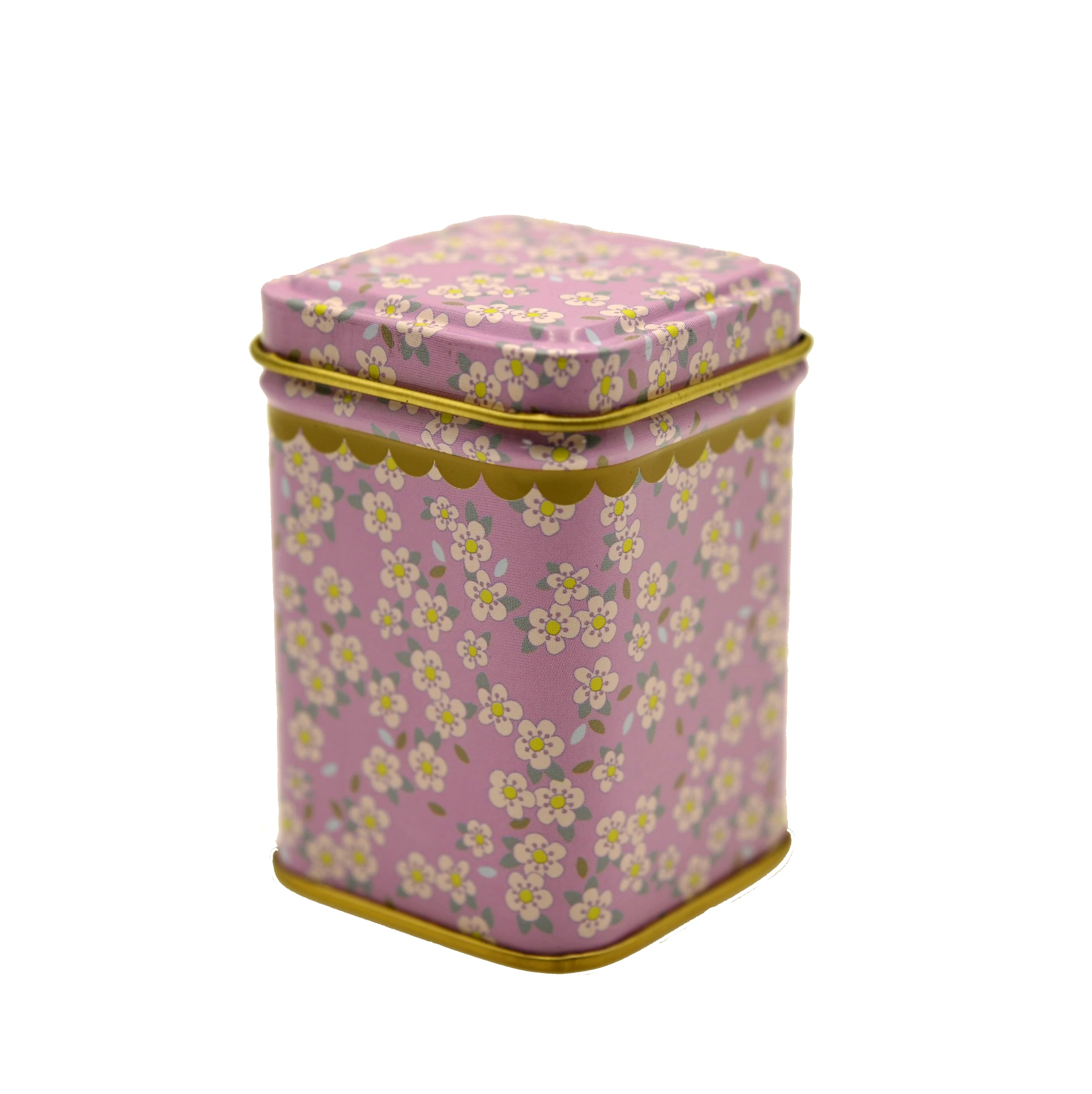OEM customized empty metal tin box small square tea tin container