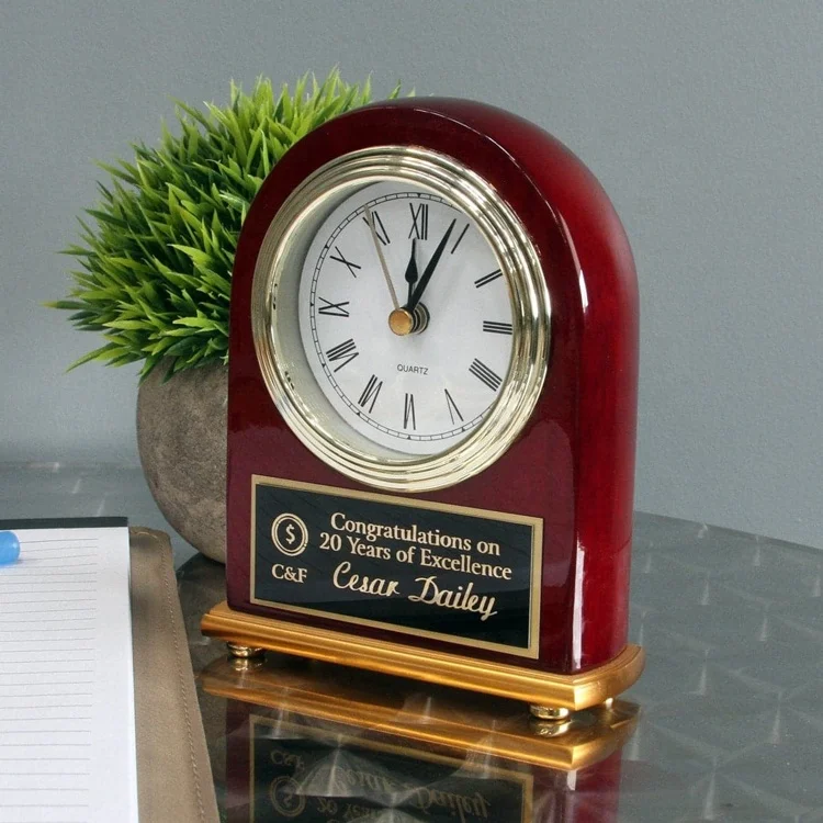 Piano Finished Rosewood Glossy Desk Clock Hotel Alarm Clock