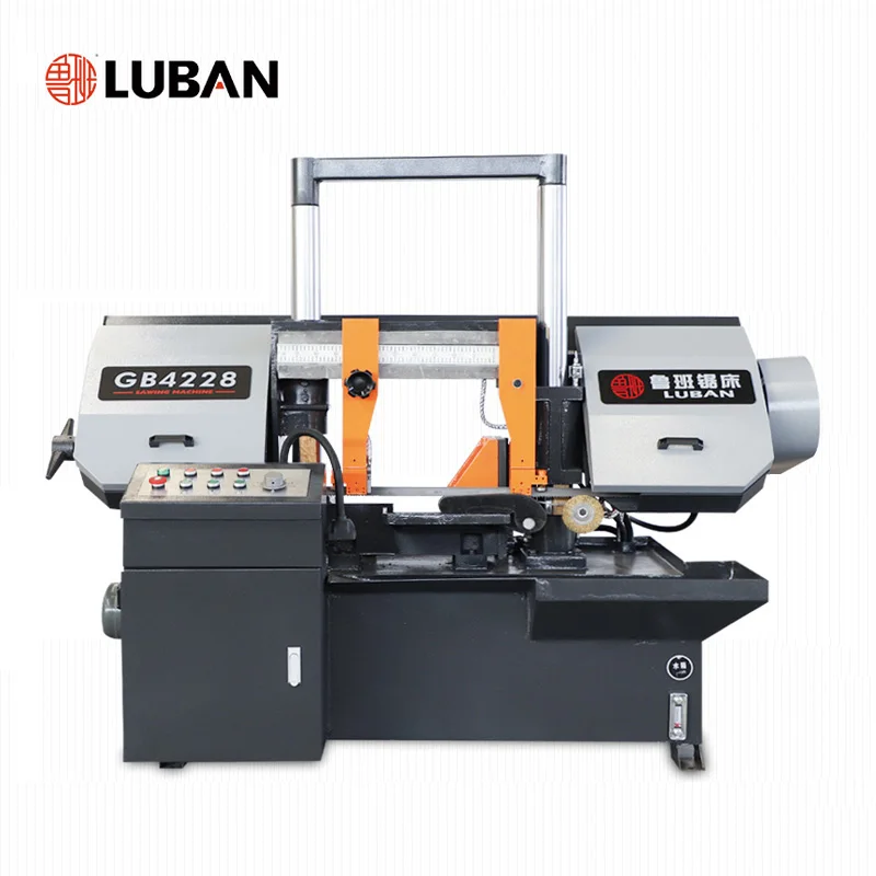 LUBAN steel band saw GB4228 the king of sawing hot sale semi automatic band saw machine