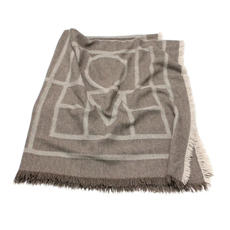 New geometric jacquard cashmere shawl lady warm lamb shawl scarf