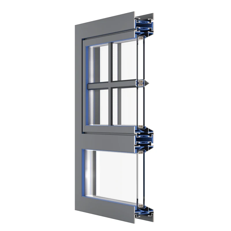 Steel Slim Frame Glass Door 65 mm Double Glass with Strip Custom French Steel Glass Door