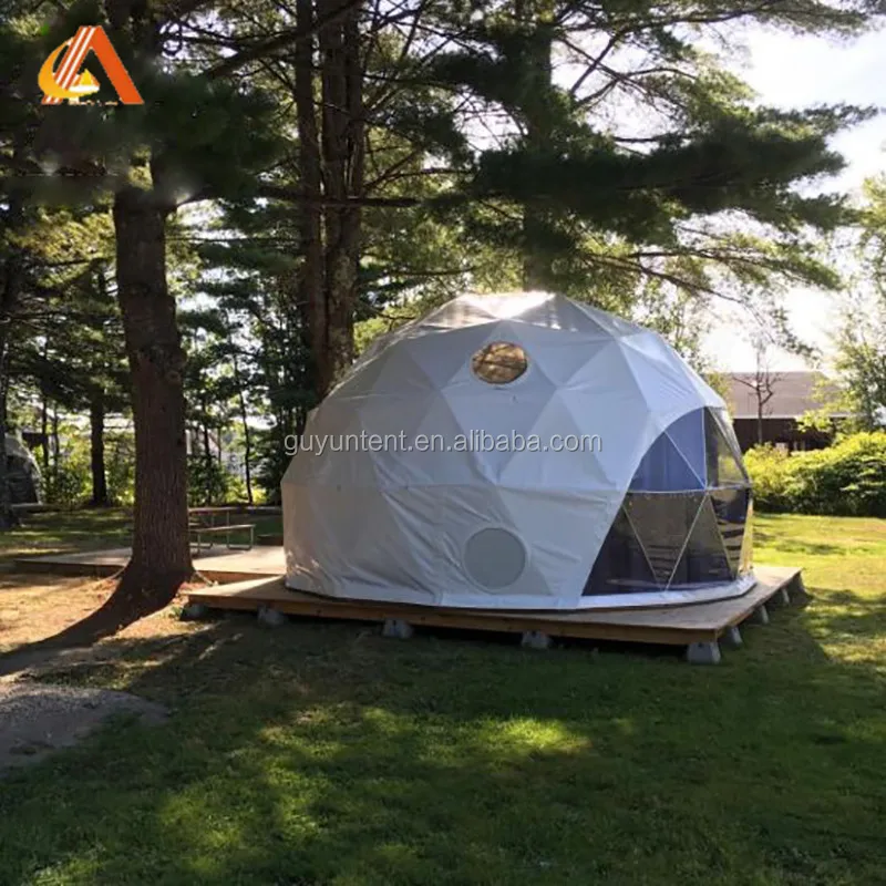 2024 New Design 6M 7M 8M Aluminum Frame Geodesic Glass Dome House Tent For Glamping Resort