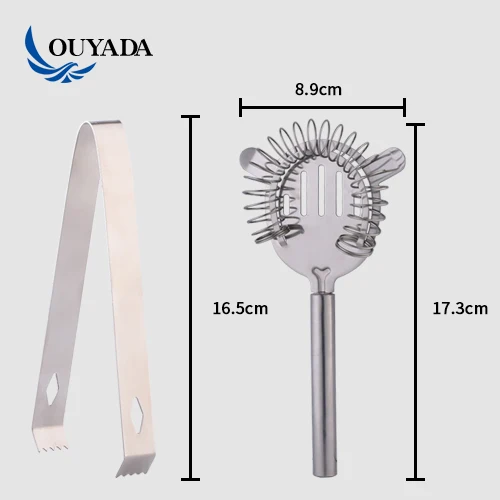 
Factory Direct 5 PCS champagne wine bartender bar accessories silver shiny stainless steel 25oz shaker bar tool set cocktail 
