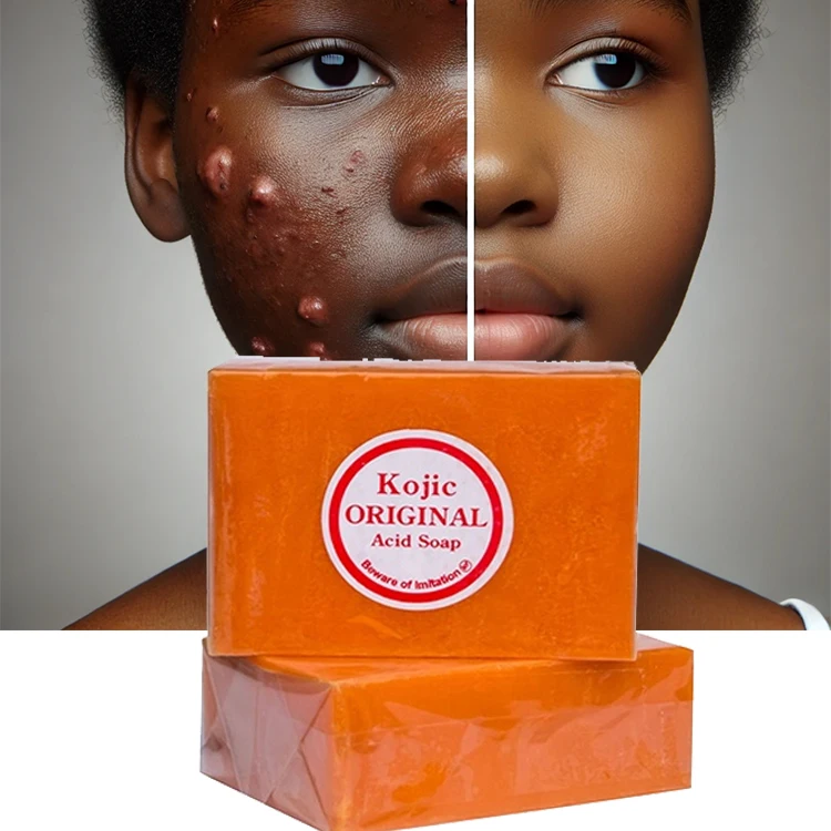 Wholesale OEM Organic Kojic Acid Vitamin C Women Face Skin Care Brightening Papaya  Remove Acne Whitening Soap