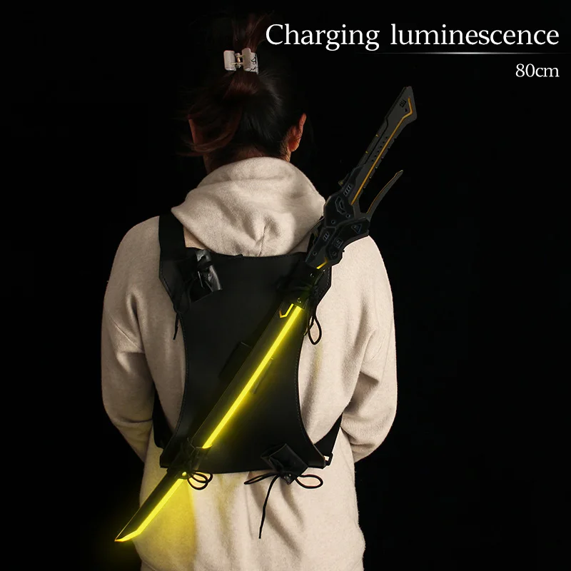 Wholesale Cyberpunk 2077 Katana Sword LED Light 80cm Samurai Sword Cosplay Katana Anime Products Sword
