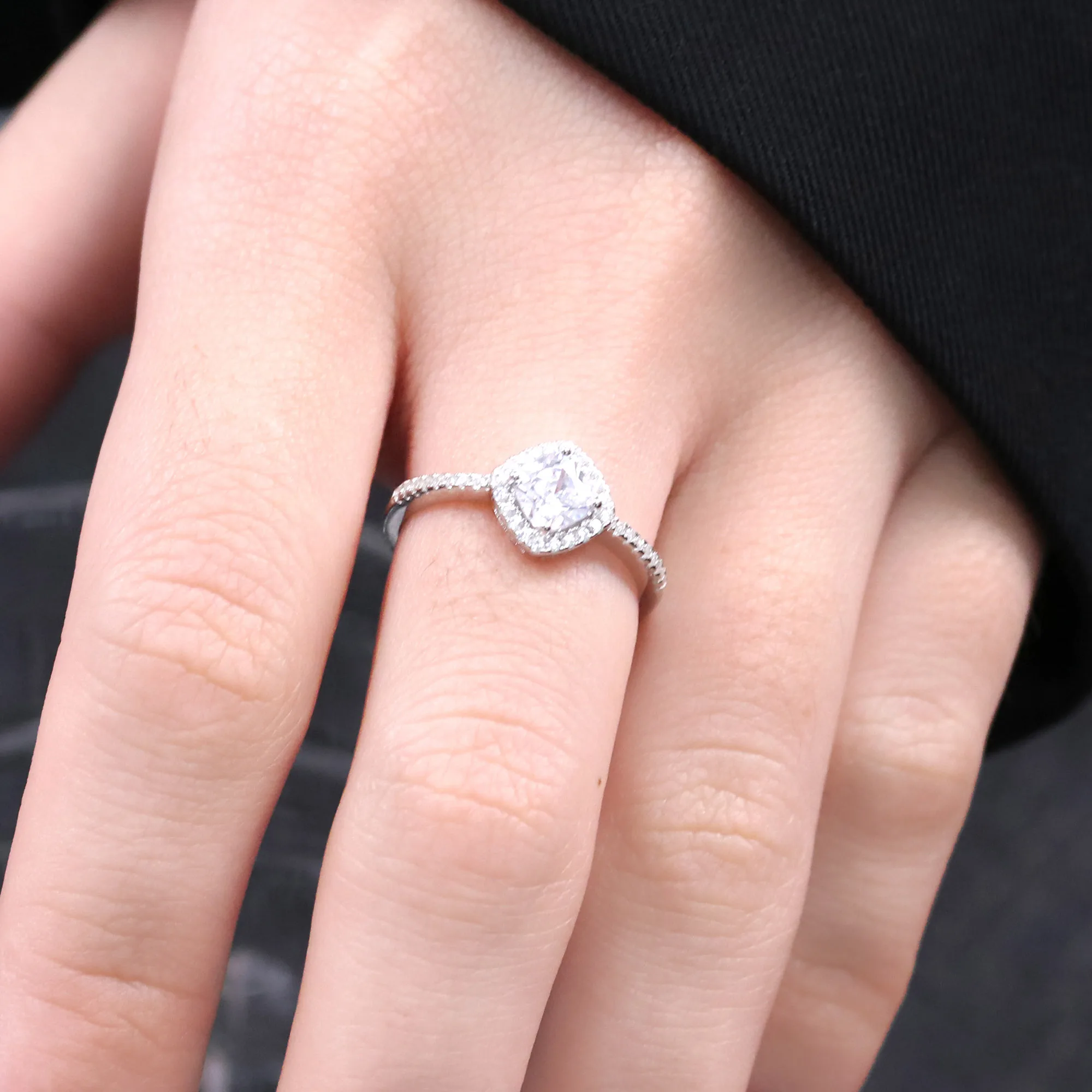 925 sterling silver ring women ins style micro-set zirconia ring classic popular ring