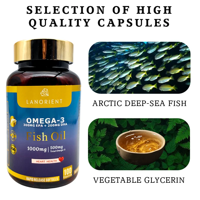 Private Label OMEGA 3 Fish Oil Health Supplement 1000mg Cod Liver Oil Software Capsule