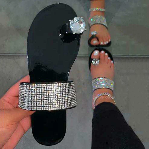 Женские сандалии-желе на плоской подошве, уличные шлепанцы с бантом и стразами, сандалии с кристаллами, лето 2022