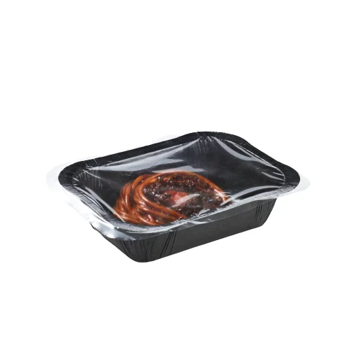 heat sealing ovenable disposable microwave PET film inside oil proof fast food paper tray fast food paper tray
