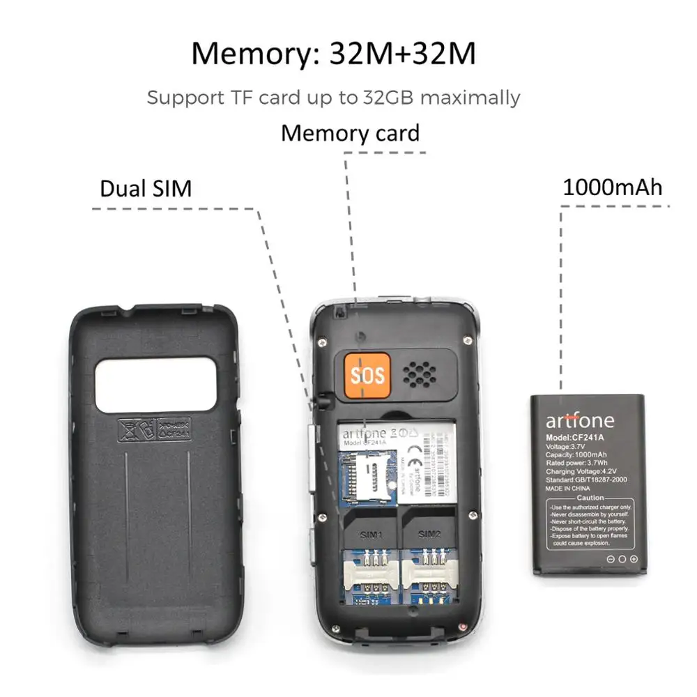 
MTK 2G Senior Flip Phone with S0S key/Dual SIM card big font big speaker long standby 