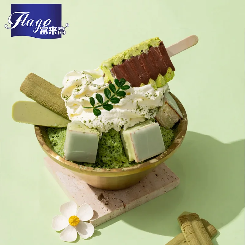 Флаго маття ароматизированный Снежный порошок для упаковки горячая распродажа зеленый смузи смешанный с водой десерта